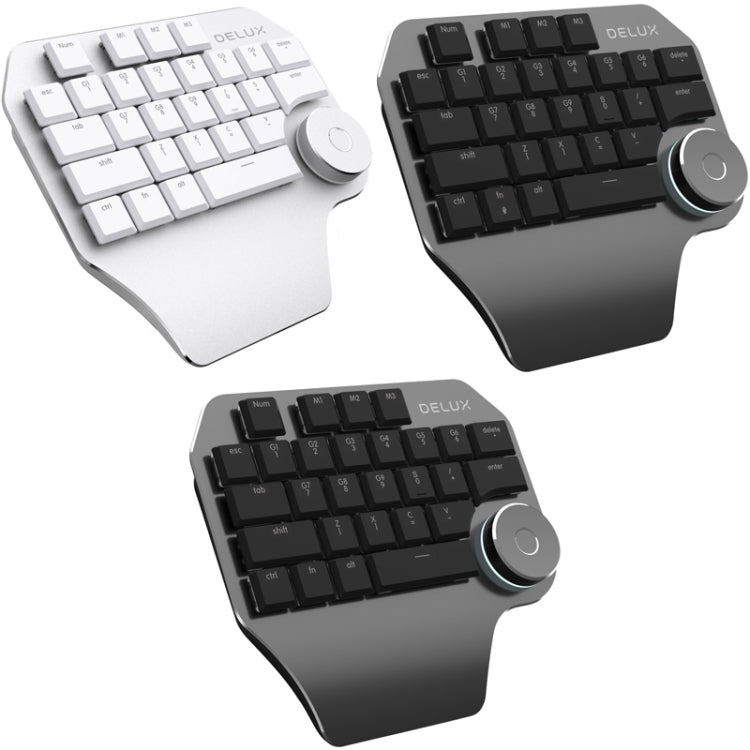 DELUX T11 29 teclas de acceso directo para una sola mano, herramienta de voz, teclado plano