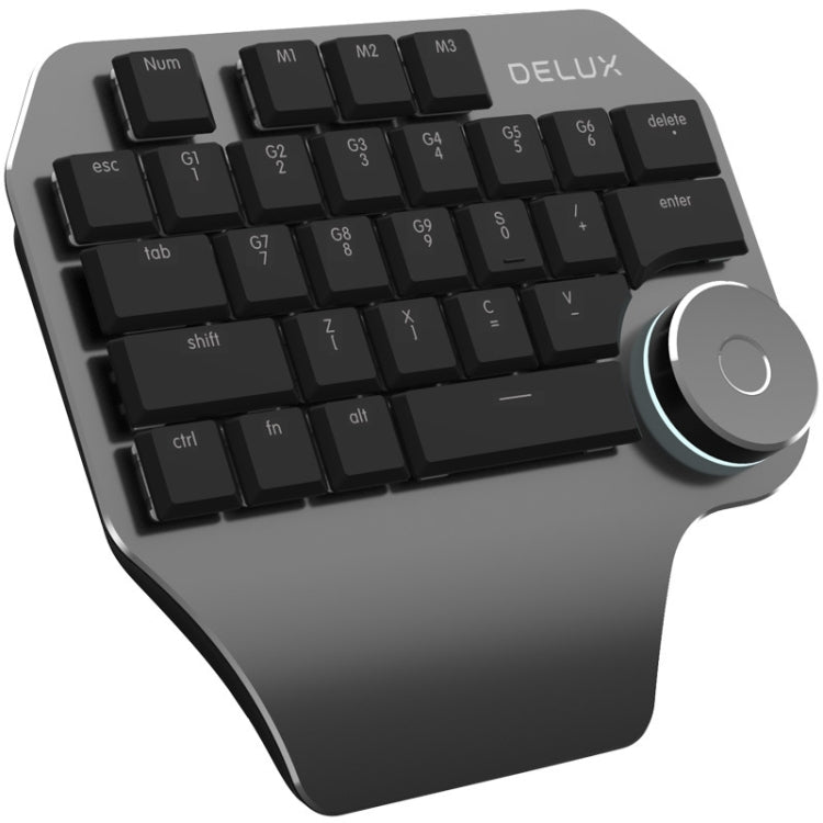 DELUX T11 29 teclas de acceso directo para una sola mano, herramienta de voz, teclado plano