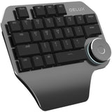 DELUX T11 29 teclas de acceso directo para una sola mano, herramienta de voz, teclado plano