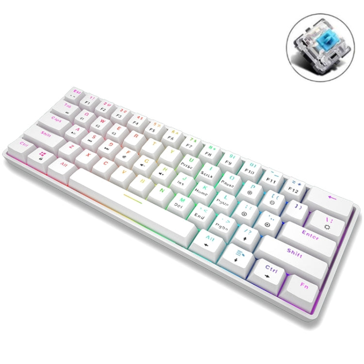 LEAVEN K28 61 Keys Gaming Office Computer RGB Wireless Bluetooth + Wired Dual Mode Mechanical Keyboard