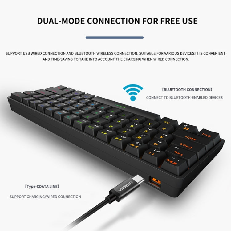 LEAVEN Gaming Office Computer RGB Wireless Bluetooth + Wired Dual Mode Mechanical Keyboard - LYDARZ