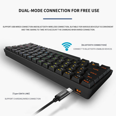 LEAVEN Gaming Office Computer RGB Wireless Bluetooth + Wired Dual Mode Mechanical Keyboard - LYDARZ