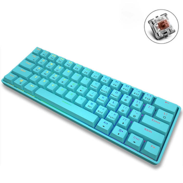 LEAVEN K28 61 Keys Gaming Office Computer RGB Wireless Bluetooth + Wired Dual Mode Mechanical Keyboard