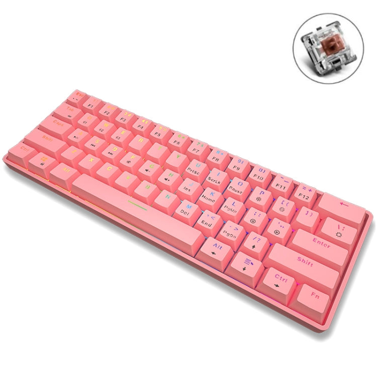 LEAVEN K28 61 Keys Gaming Office Computer RGB Wireless Bluetooth + Wired Dual Mode Mechanical Keyboard