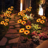 Solar Sunflower Garden Light - LED Decoration Light for Lawn and Landscape, Single Head and Three Heads