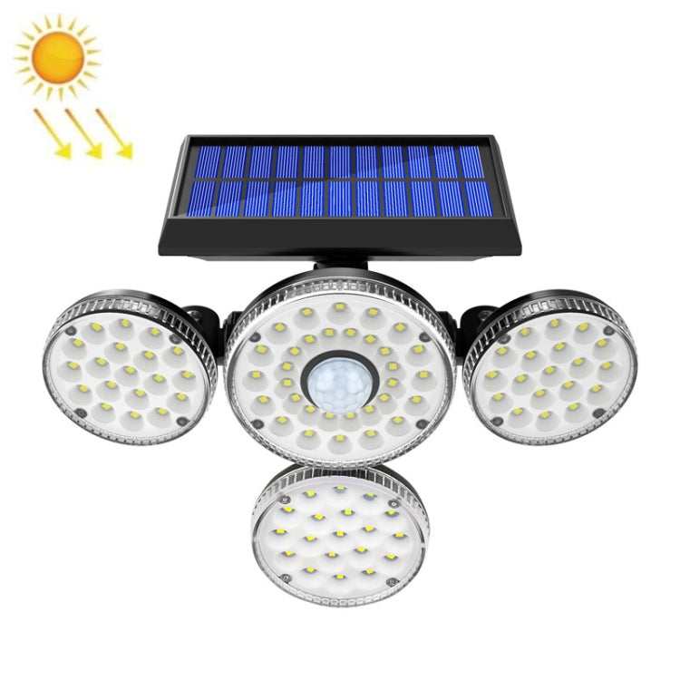 TG-TY051 4-Head Rotatable Solar Wall Light Body Sensor Outdoor Garden Waterproof Corridor Garden Lighting Street Light, Spec:, 89 LED, 102 COB, 141 LED, 144 LED, 180 LED, 181 LED, 228 LED with RC, 231 LED