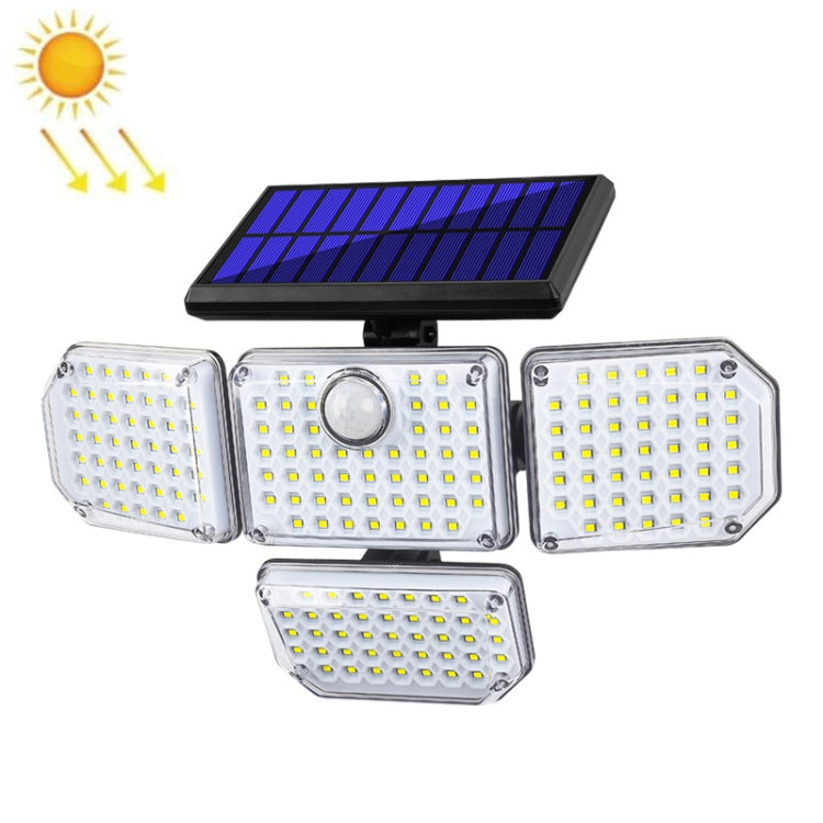 TG-TY051 4-Head Rotatable Solar Wall Light Body Sensor Outdoor Garden Waterproof Corridor Garden Lighting Street Light, Spec:, 89 LED, 102 COB, 141 LED, 144 LED, 180 LED, 181 LED, 228 LED with RC, 231 LED