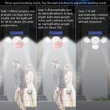 TG-TY051 4-Head Rotatable Solar Wall Light Body Sensor Outdoor Garden Waterproof Corridor Garden Lighting Street Light