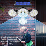 TG-TY051 4-Head Rotatable Solar Wall Light Body Sensor Outdoor Garden Waterproof Corridor Garden Lighting Street Light