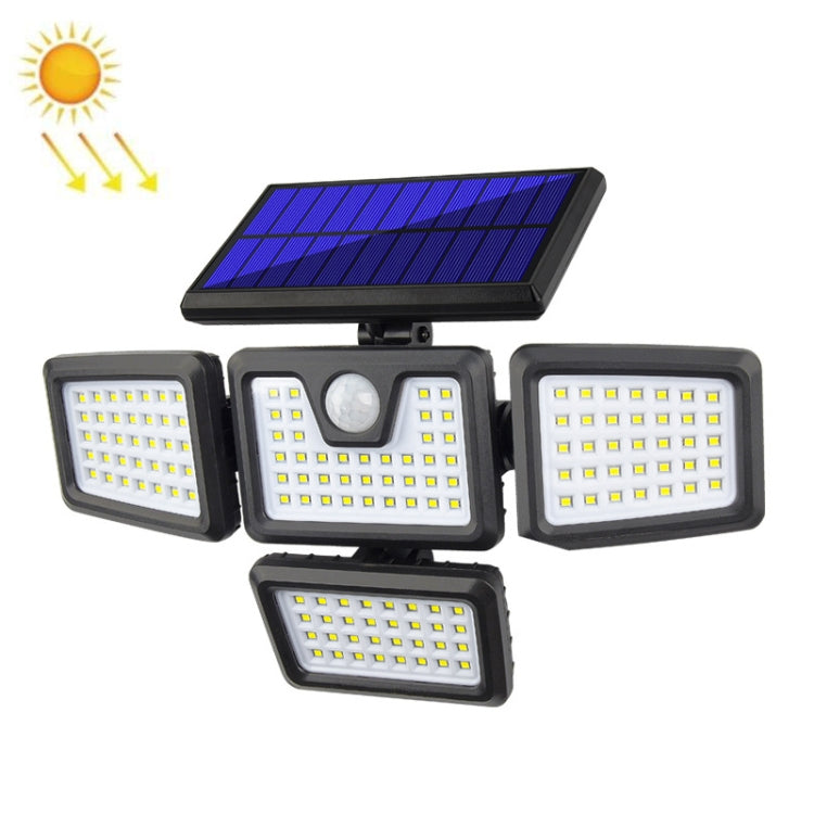 TG-TY051 4-Head Rotatable Solar Wall Light Body Sensor Outdoor Garden Waterproof Corridor Garden Lighting Street Light, Spec:, 89 LED, 102 COB, 141 LED, 144 LED, 180 LED, 181 LED, 228 LED with RC, 231 LED