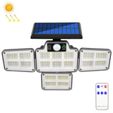 TG-TY051 4-Head Rotatable Solar Wall Light Body Sensor Outdoor Garden Waterproof Corridor Garden Lighting Street Light, Spec:, 89 LED, 102 COB, 141 LED, 144 LED, 180 LED, 181 LED, 228 LED with RC, 231 LED