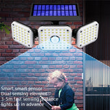 Solar Wall Lights - 3-Head Rotatable Waterproof Garden Street Lights for Outdoor Use