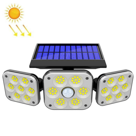 Solar 3-Head Rotatable Wall Lights Human Sense Outdoor Waterproof Garden Street Light - LYDARZ