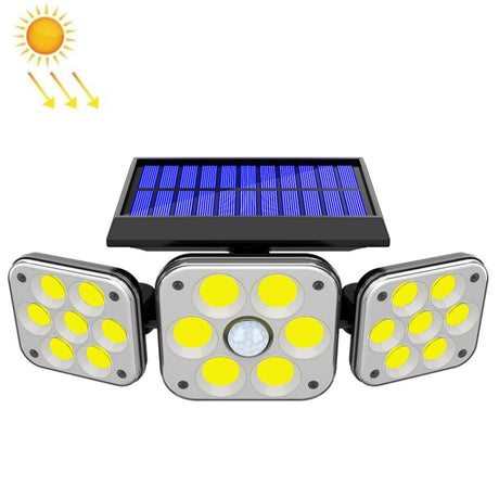 Solar 3-Head Rotatable Wall Lights Human Sense Outdoor Waterproof Garden Street Light - LYDARZ