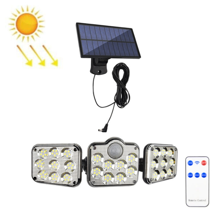 TG-TY075 Solar 3-Head Rotatable Wall Light Body Sensation Outdoor Waterproof Garden Light, Style:, 138 LED Splitable, 108 LED Splitable, 171 COB Splitable, 122 LED Splitable