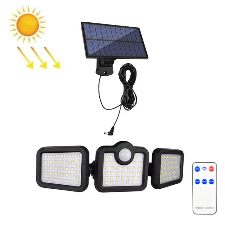 TG-TY075 Solar 3-Head Rotatable Wall Light Body Sensation Outdoor Waterproof Garden Light, Style:, 138 LED Splitable, 108 LED Splitable, 171 COB Splitable, 122 LED Splitable