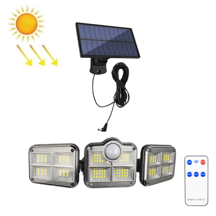 TG-TY075 Solar 3-Head Rotatable Wall Light Body Sensation Outdoor Waterproof Garden Light, Style:, 138 LED Splitable, 108 LED Splitable, 171 COB Splitable, 122 LED Splitable