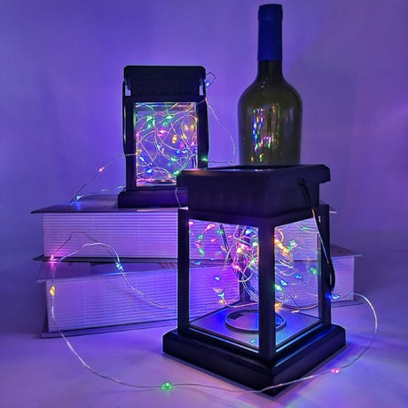 Solar LED Starry Wind Lantern Festival Decoration Retro Copper Wire String Light - LYDARZ