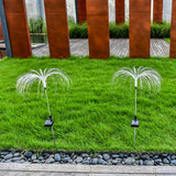 Solar Fiber Optic Jellyfish Lamp - LED Lawn Ground Plug for Outdoor Garden Decoration