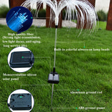 Solar Fiber Optic Jellyfish Lamp - LED Lawn Ground Plug for Outdoor Garden Decoration