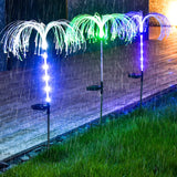 Solar Fiber Optic Jellyfish Lamp - LED Lawn Ground Plug for Outdoor Garden Decoration