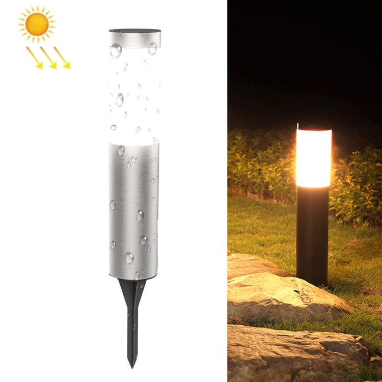 DSA-001 Solar Garden Column Outdoor Lawn Light, Style:, Silver-Warm Light, Silver-White Light, Black-Warm Light, Black-White Light