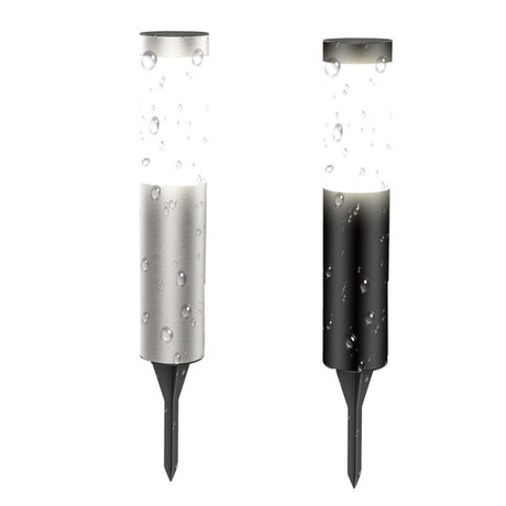 DSA-001 Solar Garden Column Outdoor Lawn Light, Style:, Silver-White Light - LYDARZ