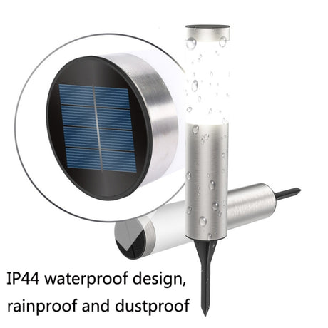DSA-001 Solar Garden Column Outdoor Lawn Light, Style:, Silver-White Light - LYDARZ