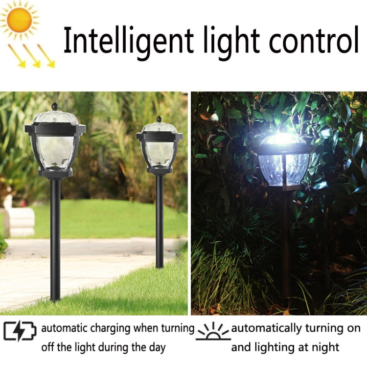 2 LED Solar Garden Lights, Waterproof Outdoor Lawn Lamps with White Light
