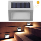 Lámpara solar de acero inoxidable con 6 LED para escaleras - Lámpara de pared para exteriores