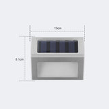 Lámpara solar de acero inoxidable con 6 LED para escaleras - Lámpara de pared para exteriores