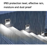 Lámpara solar de acero inoxidable con 6 LED para escaleras - Lámpara de pared para exteriores