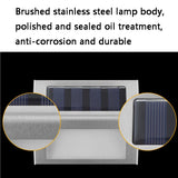 Lámpara solar de acero inoxidable con 6 LED para escaleras - Lámpara de pared para exteriores