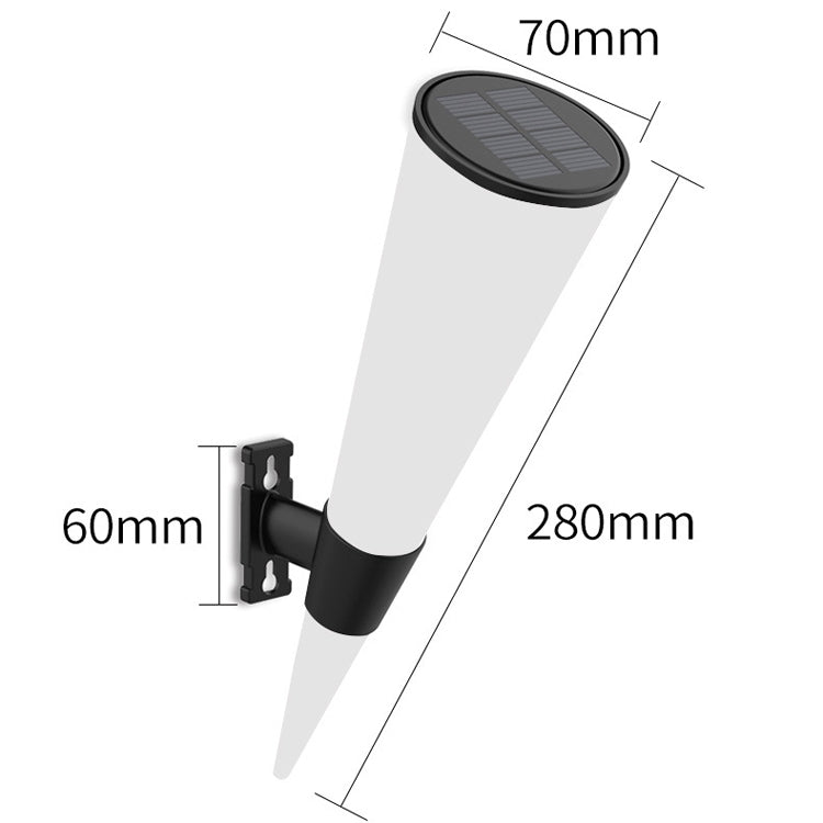 Lámpara solar de pared de cono circular N231 para iluminación de jardines exteriores