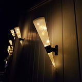 N231 Circular Cone Solar Wall Lamp Outdoor Garden Landscape Light, Style:, String Lights, Colorful Light