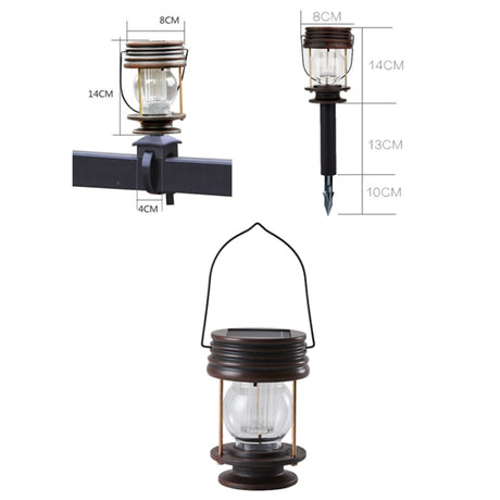 HSR002 Outdoor Retro Solar Lantern Camping Light, Portable-Warm Light, Insert Type-Warm Light - LYDARZ