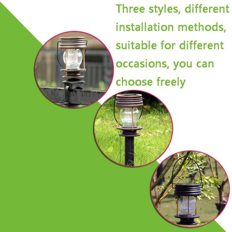 HSR002 Outdoor Retro Solar Lantern Camping Light, Portable-Warm Light, Insert Type-Warm Light - LYDARZ
