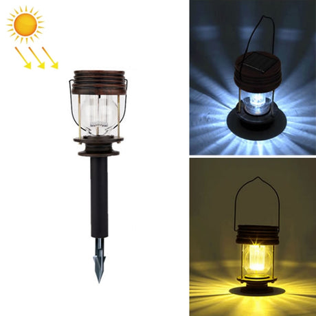 HSR002 Outdoor Retro Solar Lantern Camping Light, Portable-Warm Light, Insert Type-Warm Light - LYDARZ