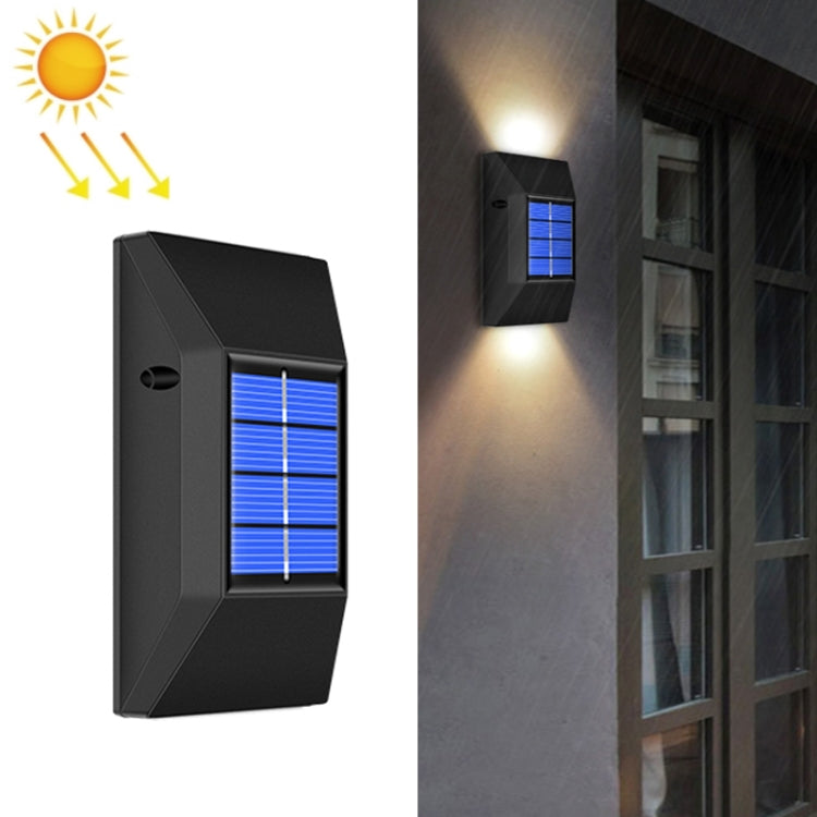 Aplique solar de pared para exterior con 6 LED, luz blanca y cálida, accesorio decorativo impermeable.