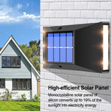 Aplique solar de pared para exterior con 6 LED, luz blanca y cálida, accesorio decorativo impermeable.
