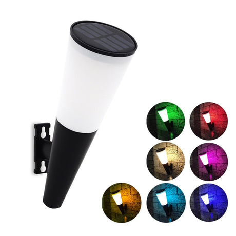 Outdoor Solar Garden Circular Cone Wall Lamp Two-color - LYDARZ