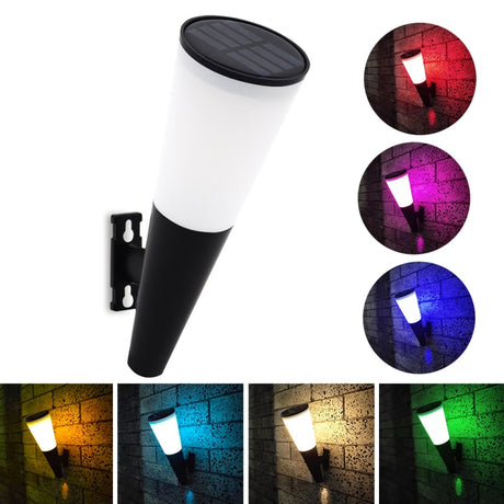 Outdoor Solar Garden Circular Cone Wall Lamp Two-color - LYDARZ