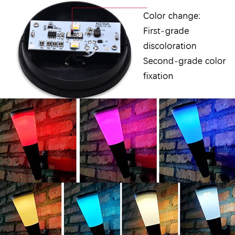 Outdoor Solar Garden Circular Cone Wall Lamp Two-color - LYDARZ