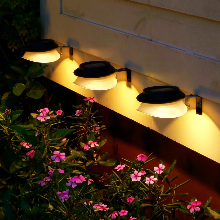 Punch-free Flying Saucer Solar Lamp Outdoor Garden Decoration Wall Lamp, Black Shell+White Light, Black Shell+Warm Light