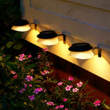 Punch-free Flying Saucer Solar Lamp Outdoor Garden Decoration Wall Lamp, Black Shell+White Light, Black Shell+Warm Light