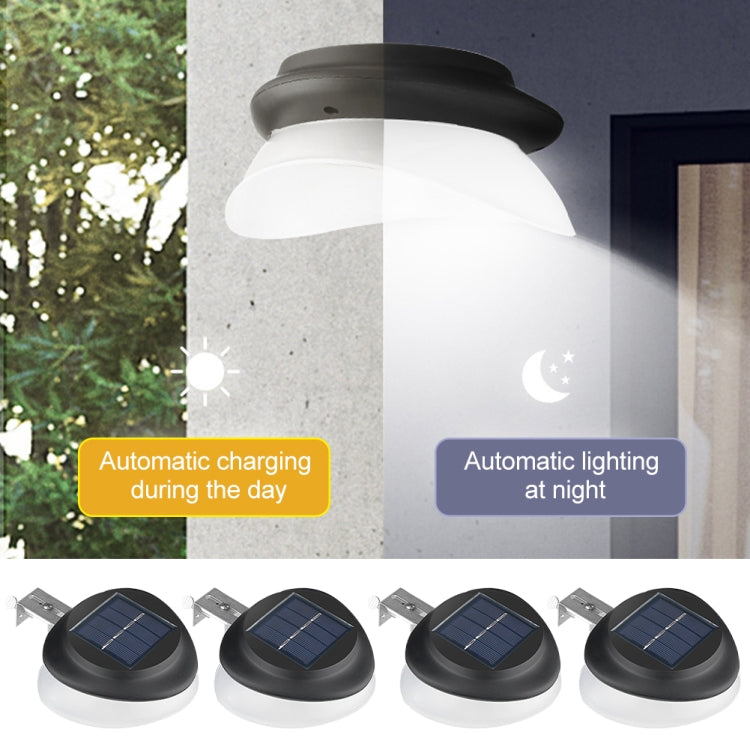 Punch-free Flying Saucer Solar Lamp Outdoor Garden Decoration Wall Lamp, Black Shell+White Light, Black Shell+Warm Light