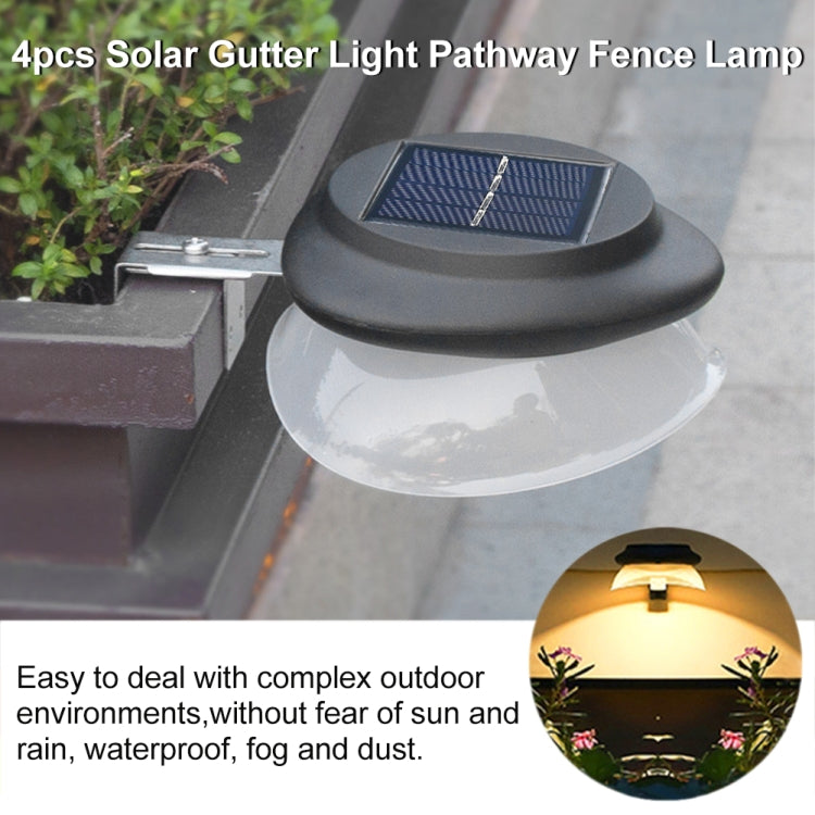 Punch-free Flying Saucer Solar Lamp Outdoor Garden Decoration Wall Lamp, Black Shell+White Light, Black Shell+Warm Light