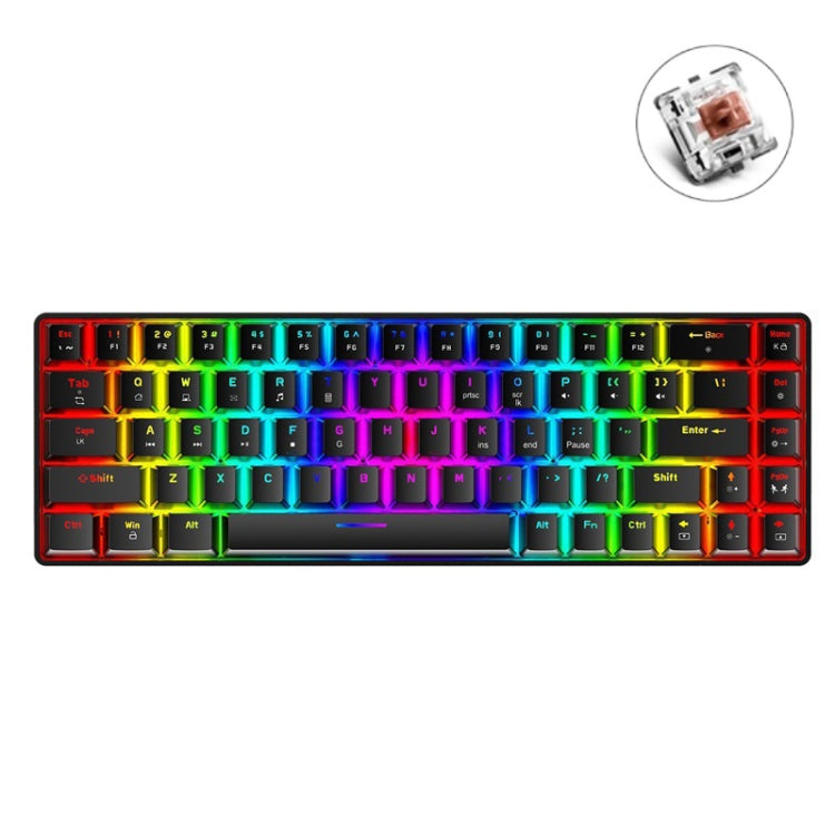 ZIYOU LANG T8 68 Keys RGB Luminous Gaming Mechanical Keyboard