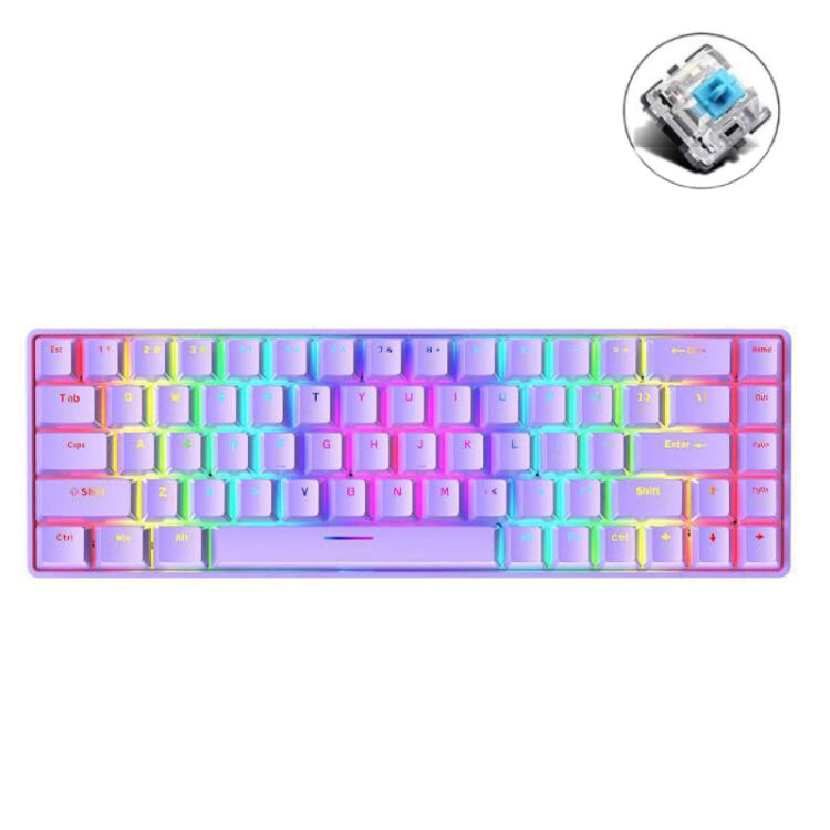 ZIYOU LANG T8 68 Keys RGB Luminous Gaming Mechanical Keyboard