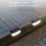 Solar Steps Lamp Outlet Landscape Garden Wall Lights, Warm White, White - LYDARZ